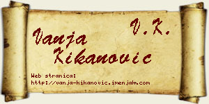 Vanja Kikanović vizit kartica